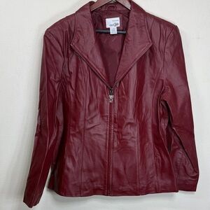 East 5th Women's Dark Red Leather Jacket